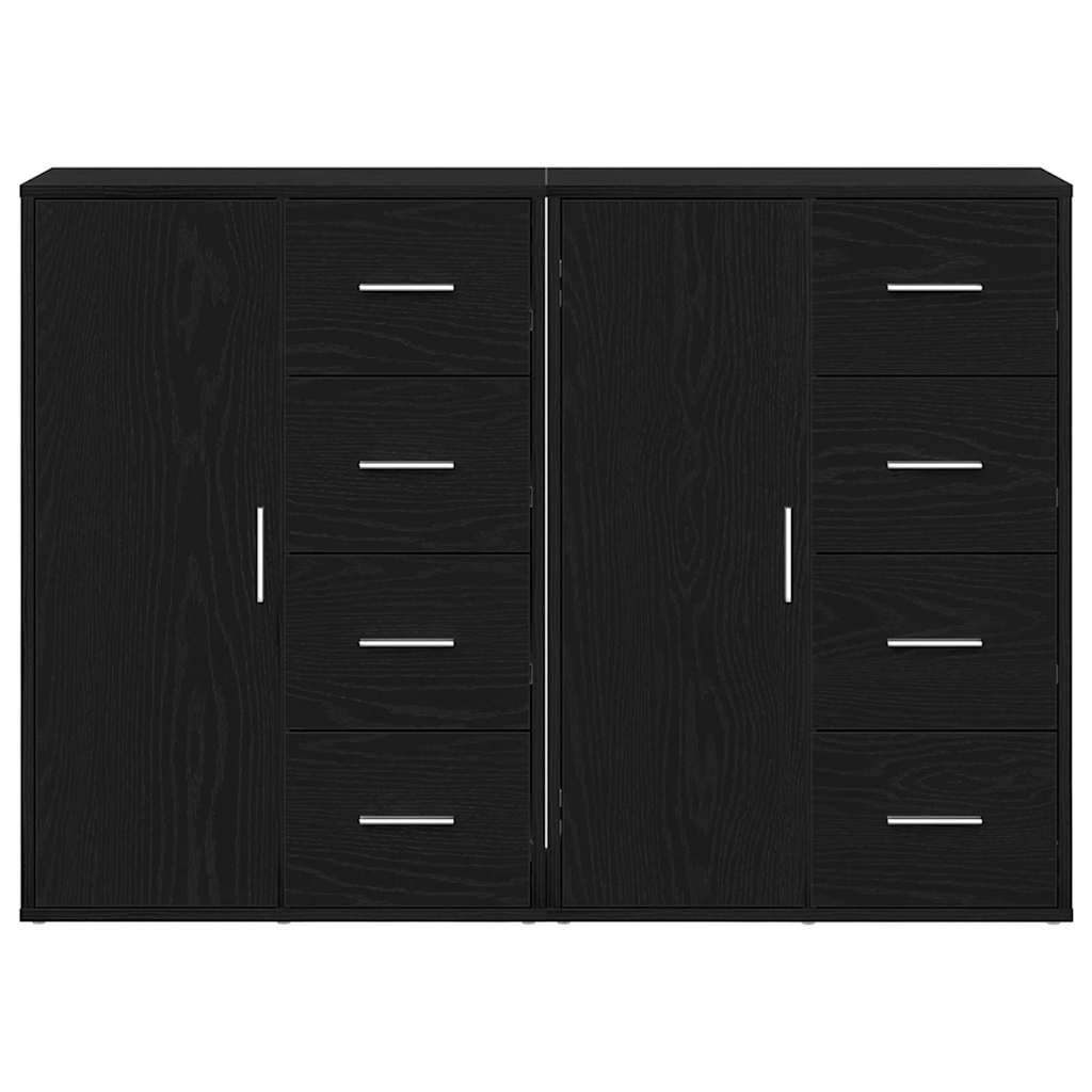 Széf 2 pcs Fekete tölgy 60 x 31 x 84 cm Szerelt Fa