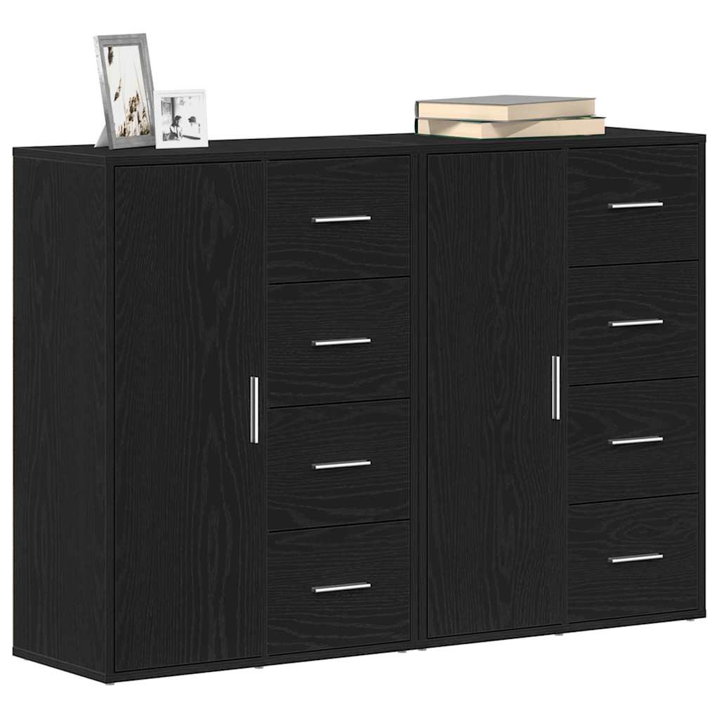 Széf 2 pcs Fekete tölgy 60 x 31 x 84 cm Szerelt Fa