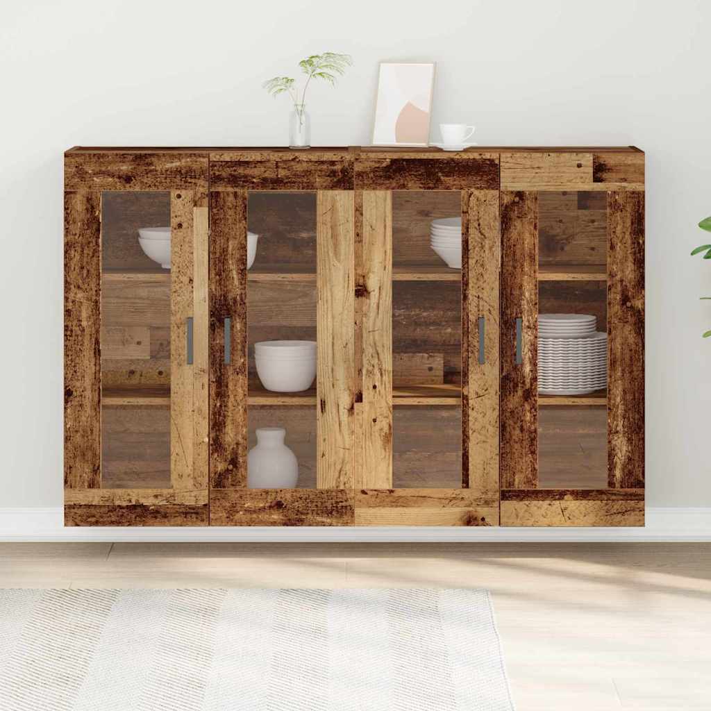 Fali Szekrények 2 pcs Öreg fa 69,5 x 34 x 90 cm Faanyag