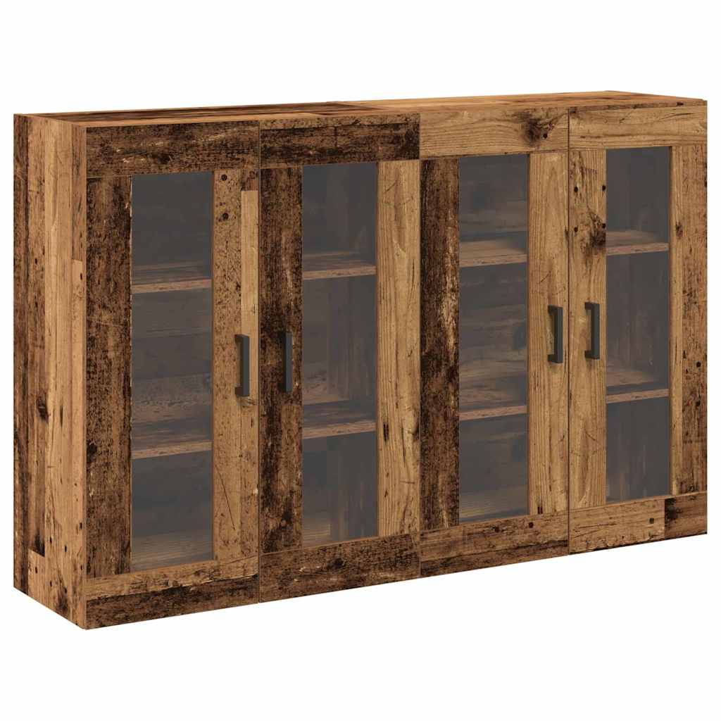 Fali Szekrények 2 pcs Öreg fa 69,5 x 34 x 90 cm Faanyag