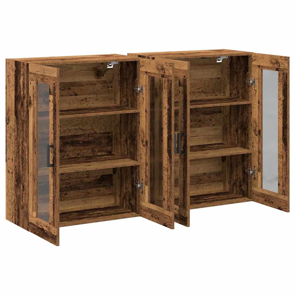 Fali Szekrények 2 pcs Öreg fa 69,5 x 34 x 90 cm Faanyag