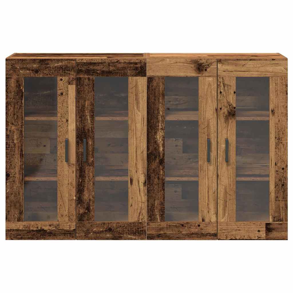Fali Szekrények 2 pcs Öreg fa 69,5 x 34 x 90 cm Faanyag