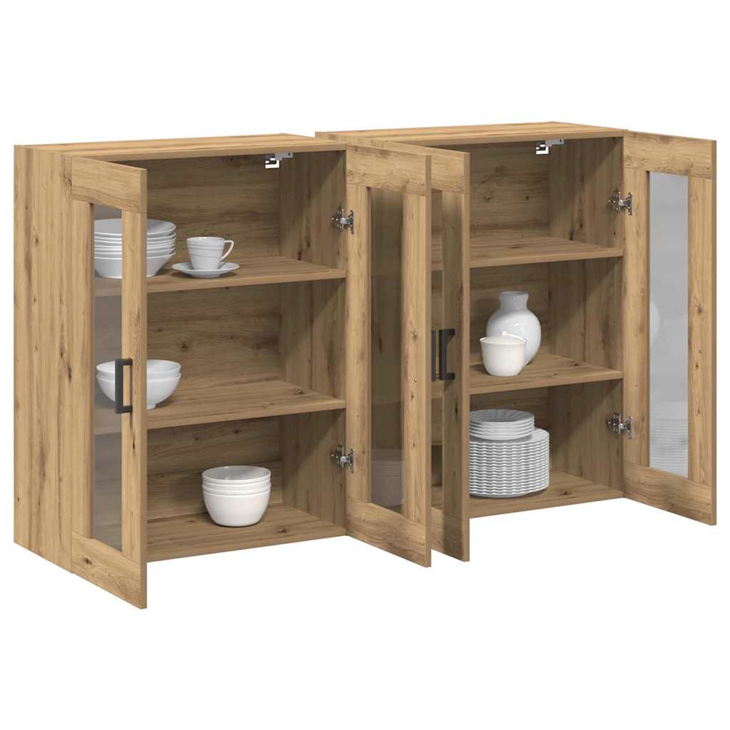 Fali Szekrények 2 pcs Artisan tölgy 69,5 x 34 x 90 cm Faanyag