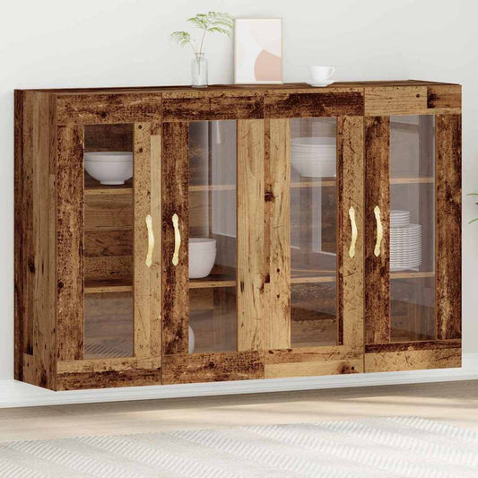 Fali Szekrények 2 pcs Öreg fa 69,5 x 34 x 90 cm Faanyag