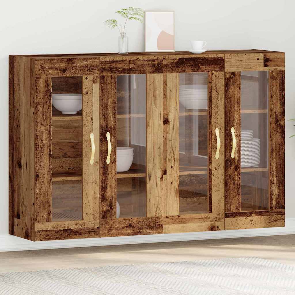 Fali Szekrények 2 pcs Öreg fa 69,5 x 34 x 90 cm Faanyag