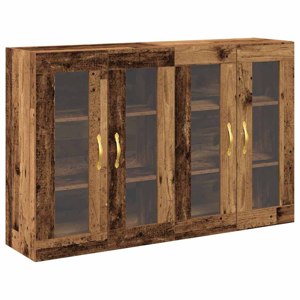Fali Szekrények 2 pcs Öreg fa 69,5 x 34 x 90 cm Faanyag
