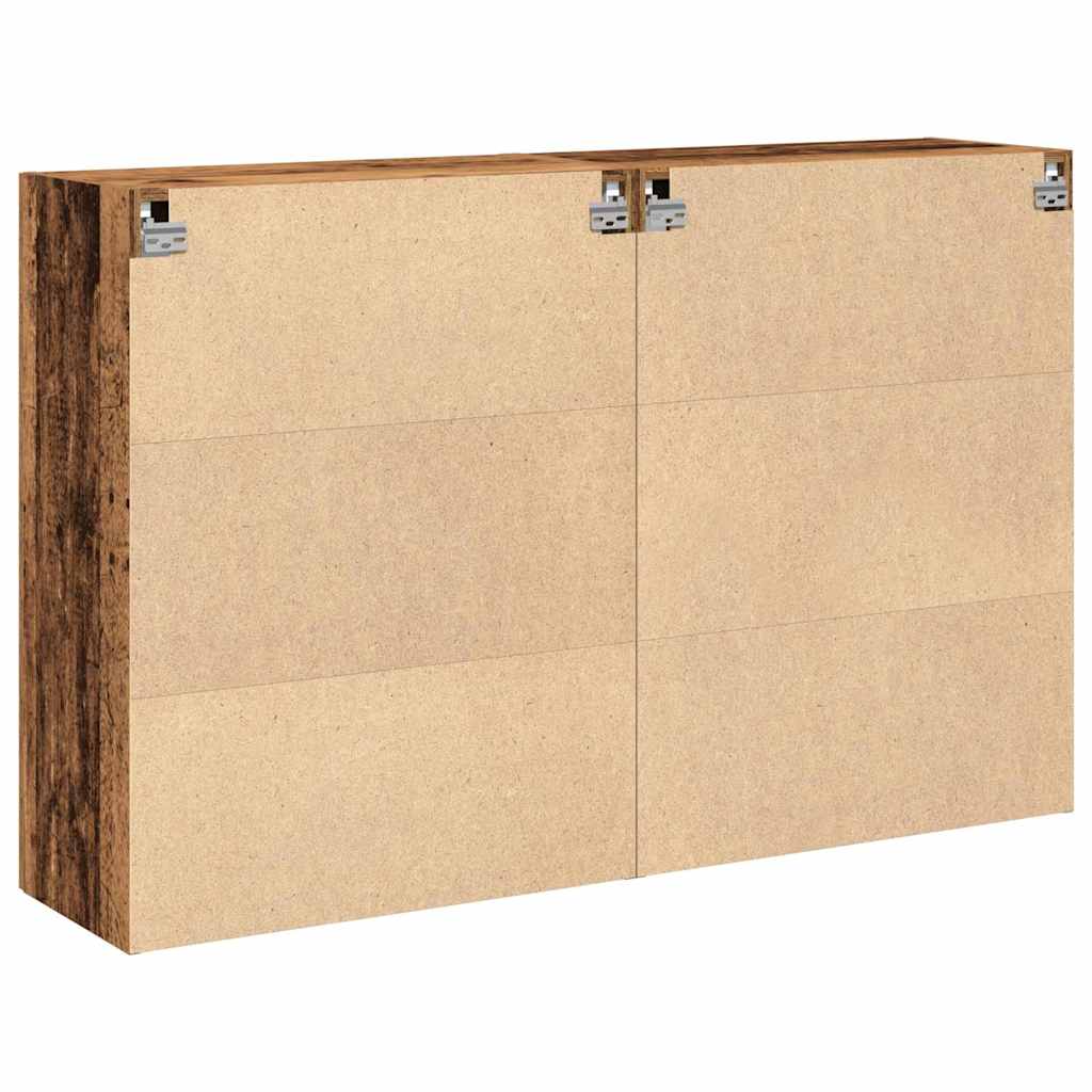 Fali Szekrények 2 pcs Öreg fa 69,5 x 34 x 90 cm Faanyag