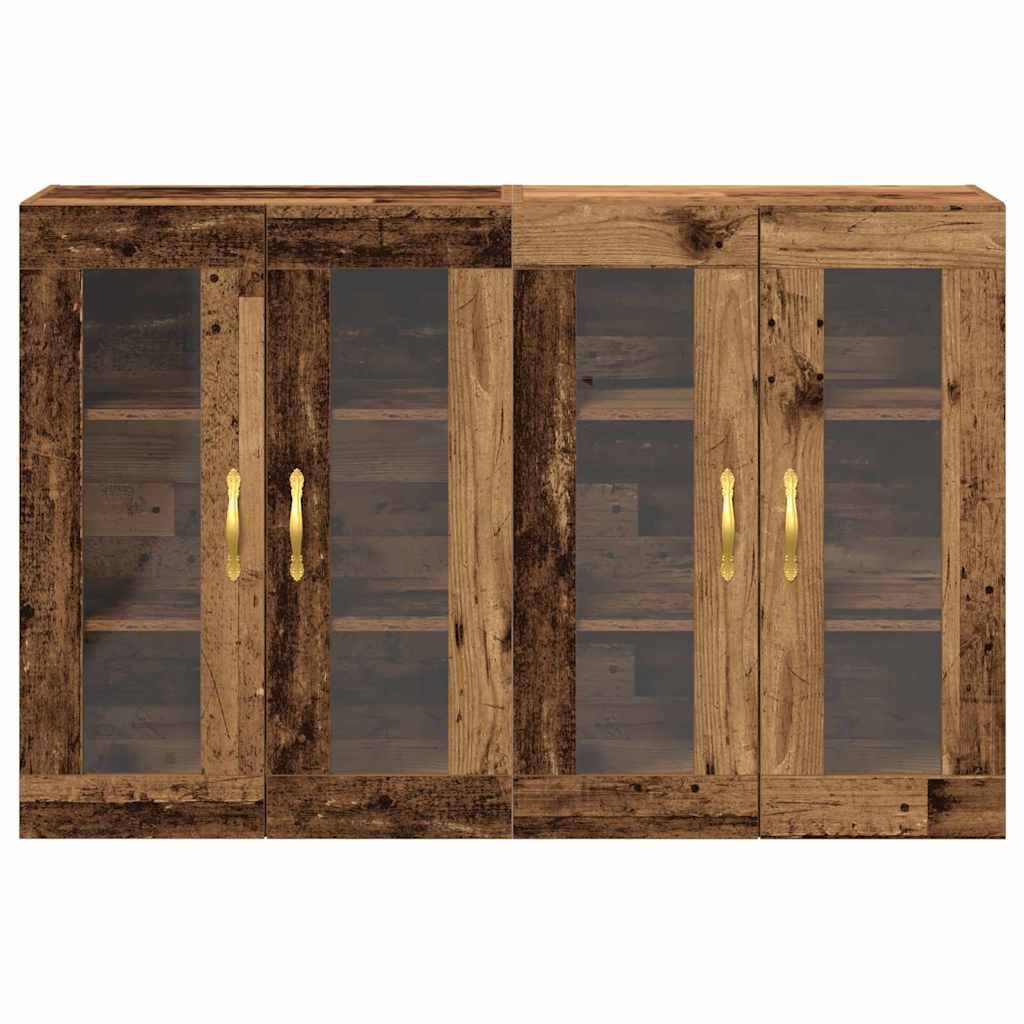 Fali Szekrények 2 pcs Öreg fa 69,5 x 34 x 90 cm Faanyag