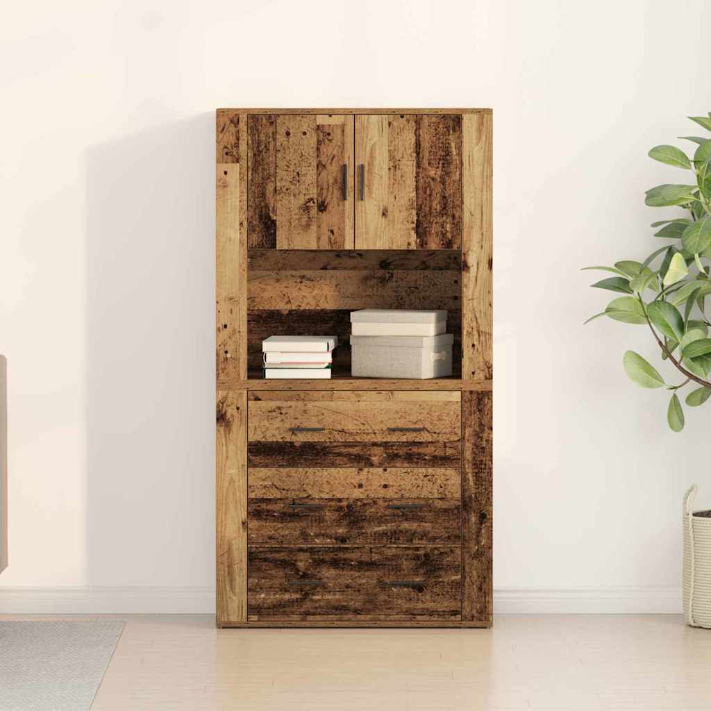 Magasfiú fiókkal Öreg fa 80 x 33 x 150 cm Faanyag