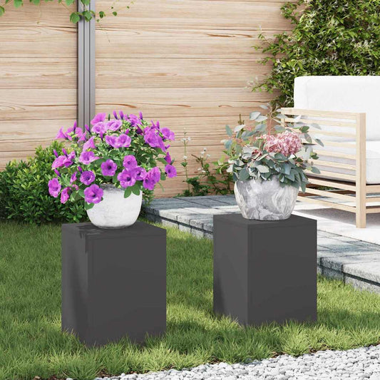 Növényállvány 2 pcs Fekete 24 x 24 x 35 cm Acél