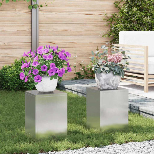 Növényállvány 2 pcs Ezüst 24 x 24 x 35 cm Rozsdamentes acél