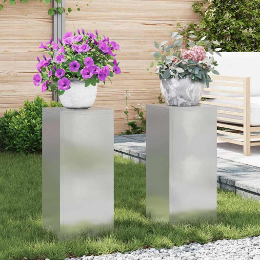 Növényállvány 2 pcs Ezüst 24 x 24 x 55 cm Rozsdamentes acél