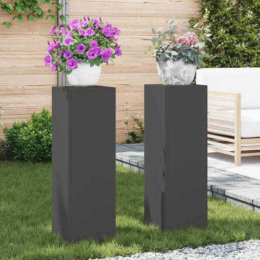 Növényállvány 2 pcs Fekete 24 x 24 x 75 cm Acél