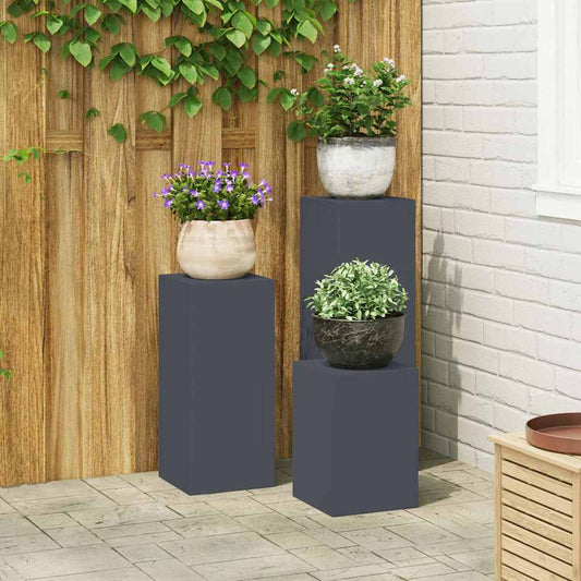 Növényállvány 3 pcs Antracit Acél