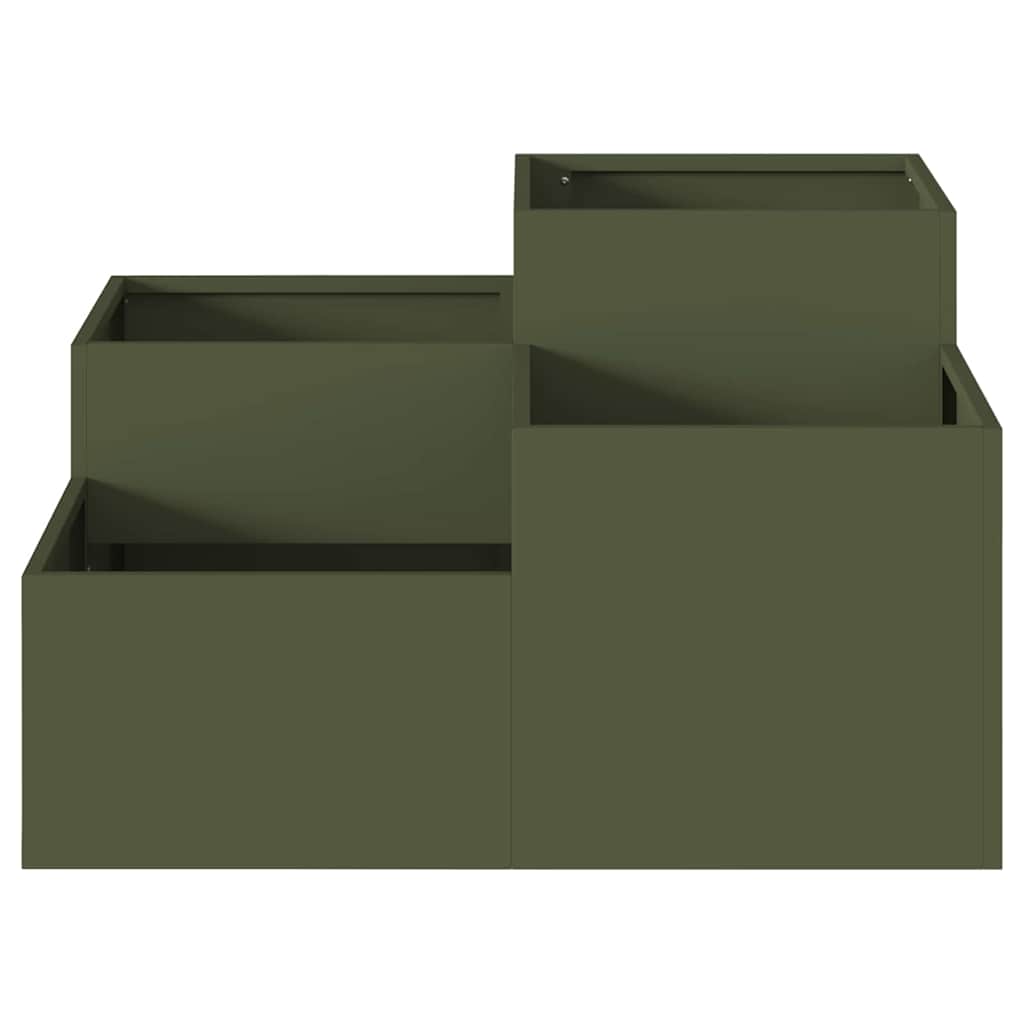 Kerti cserép Oliva zöld 80 x 80 x 48 cm Acél