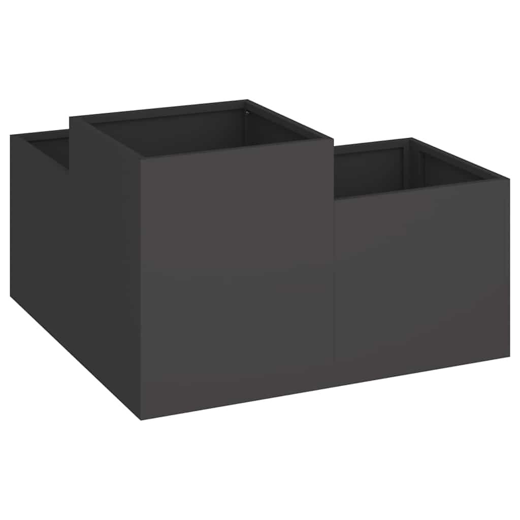 Kerti cserép Fekete 100 x 100 x 48 cm Acél