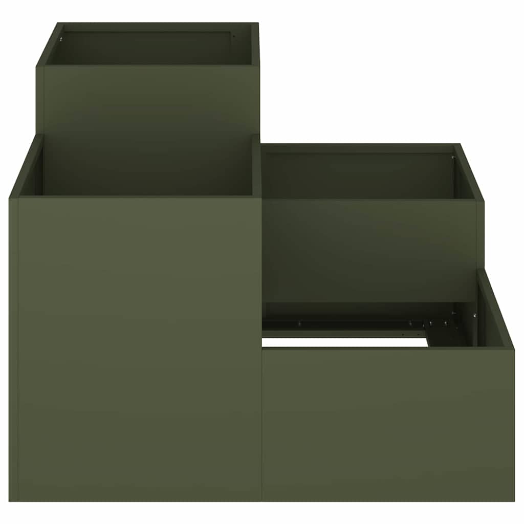 Kerti cserép Oliva zöld 80 x 80 x 60 cm Acél