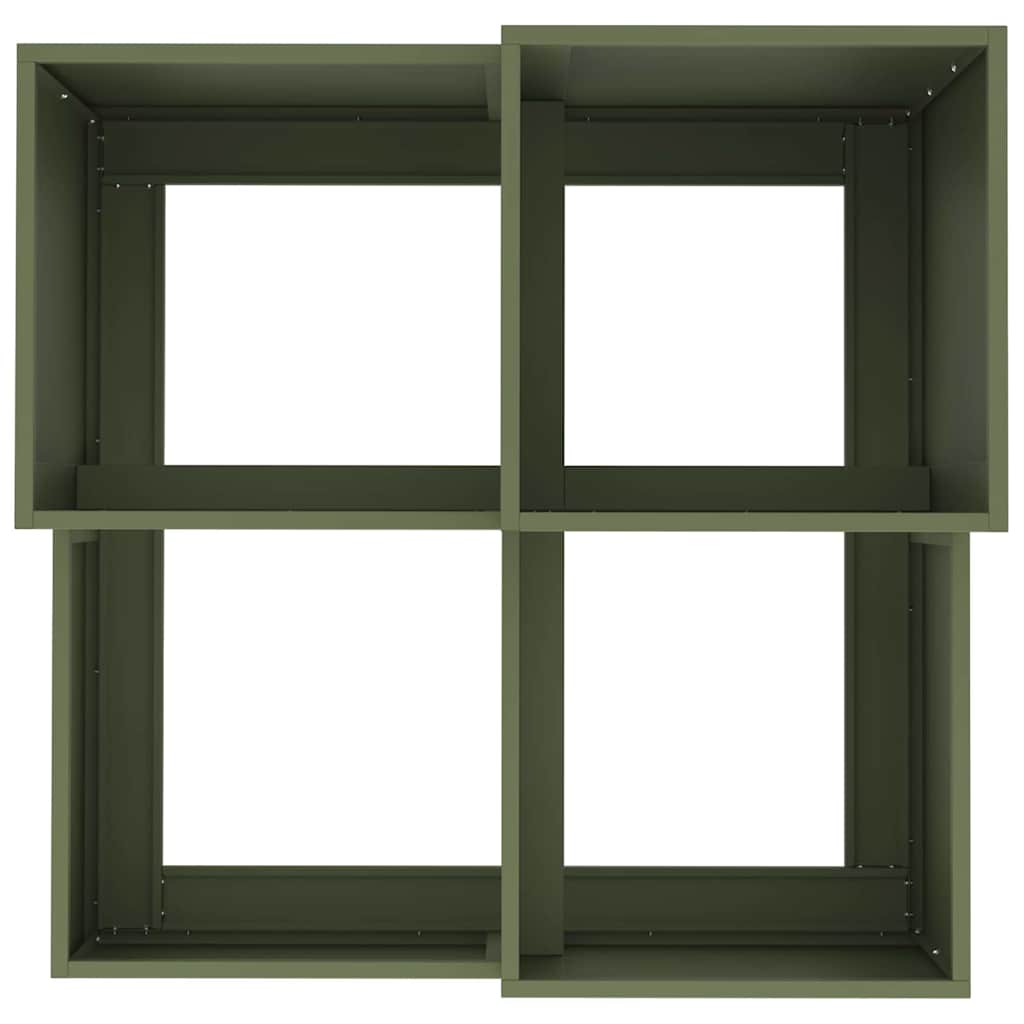 Kerti cserép Oliva zöld 80 x 80 x 60 cm Acél