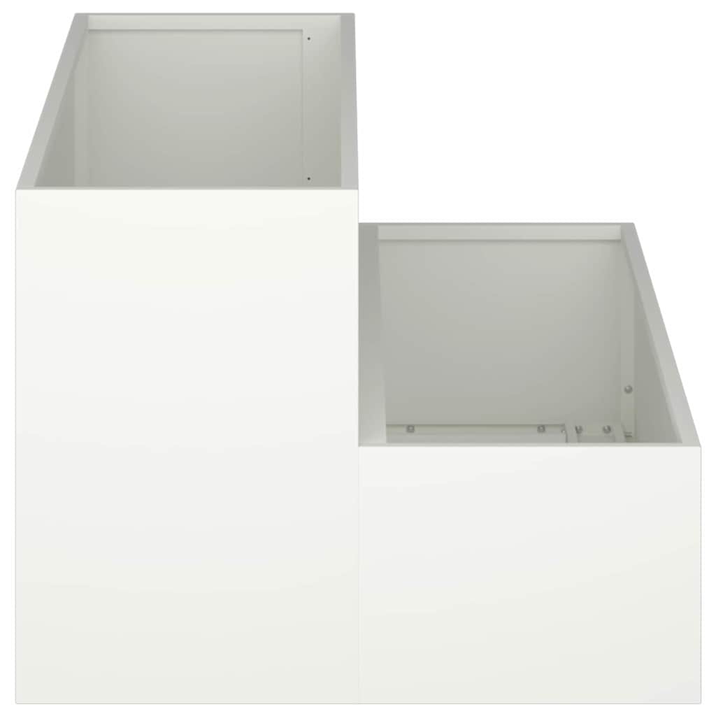 Kerti cserép Fehér 100 x 60 x 45 cm Hidegen hengerelt acél
