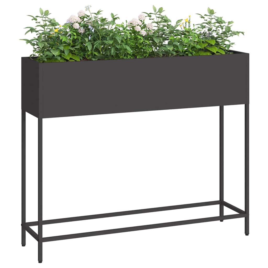 Magas Kerti Cserép Fekete 100 x 26 x 82 cm Acél
