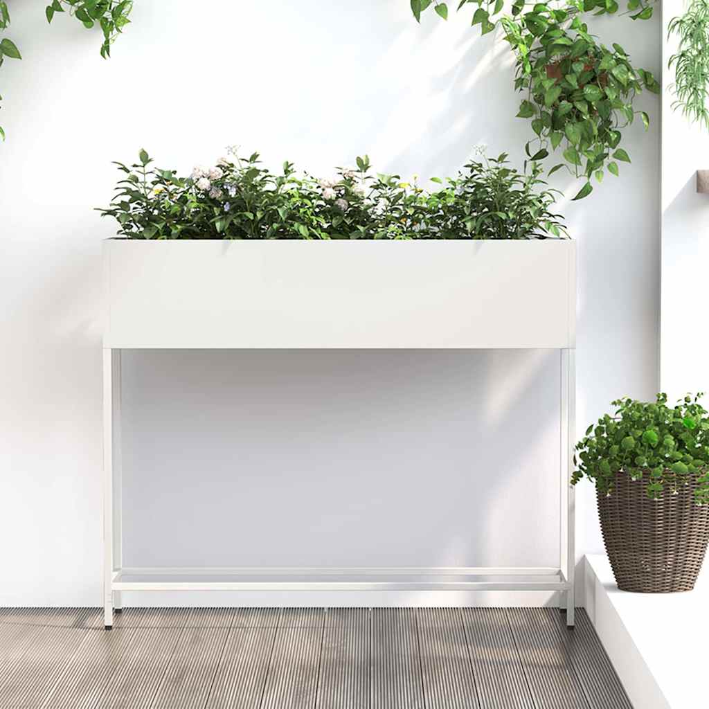 Magas Kerti Cserép Fehér 100 x 26 x 82 cm Acél