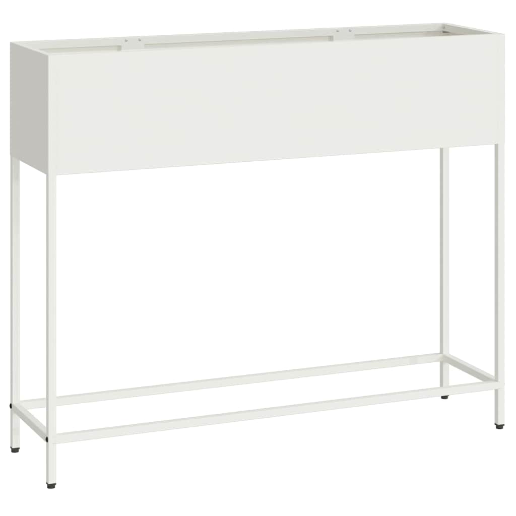 Magas Kerti Cserép Fehér 100 x 26 x 82 cm Acél