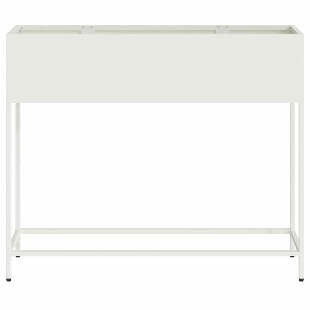 Magas Kerti Cserép Fehér 100 x 26 x 82 cm Acél