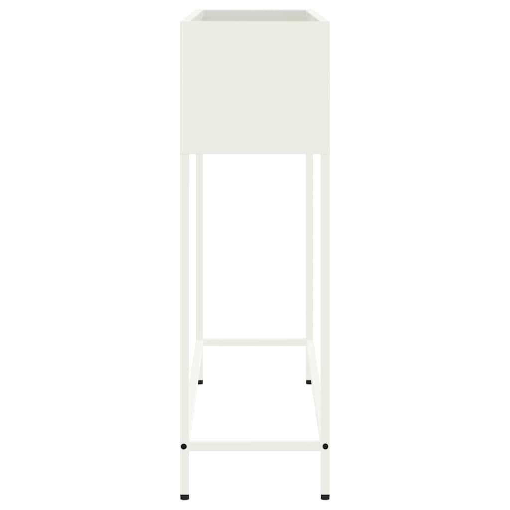 Magas Kerti Cserép Fehér 100 x 26 x 82 cm Acél