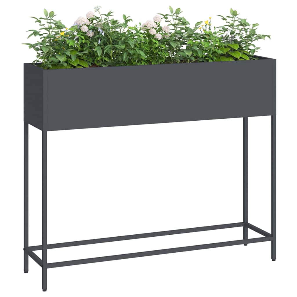 Magas Kerti Cserép Antracit 100 x 26 x 82 cm Acél