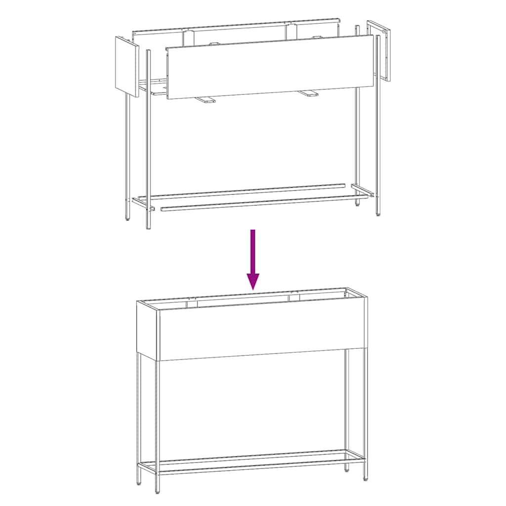Magas Kerti Cserép Oliva zöld 100 x 26 x 82 cm Acél