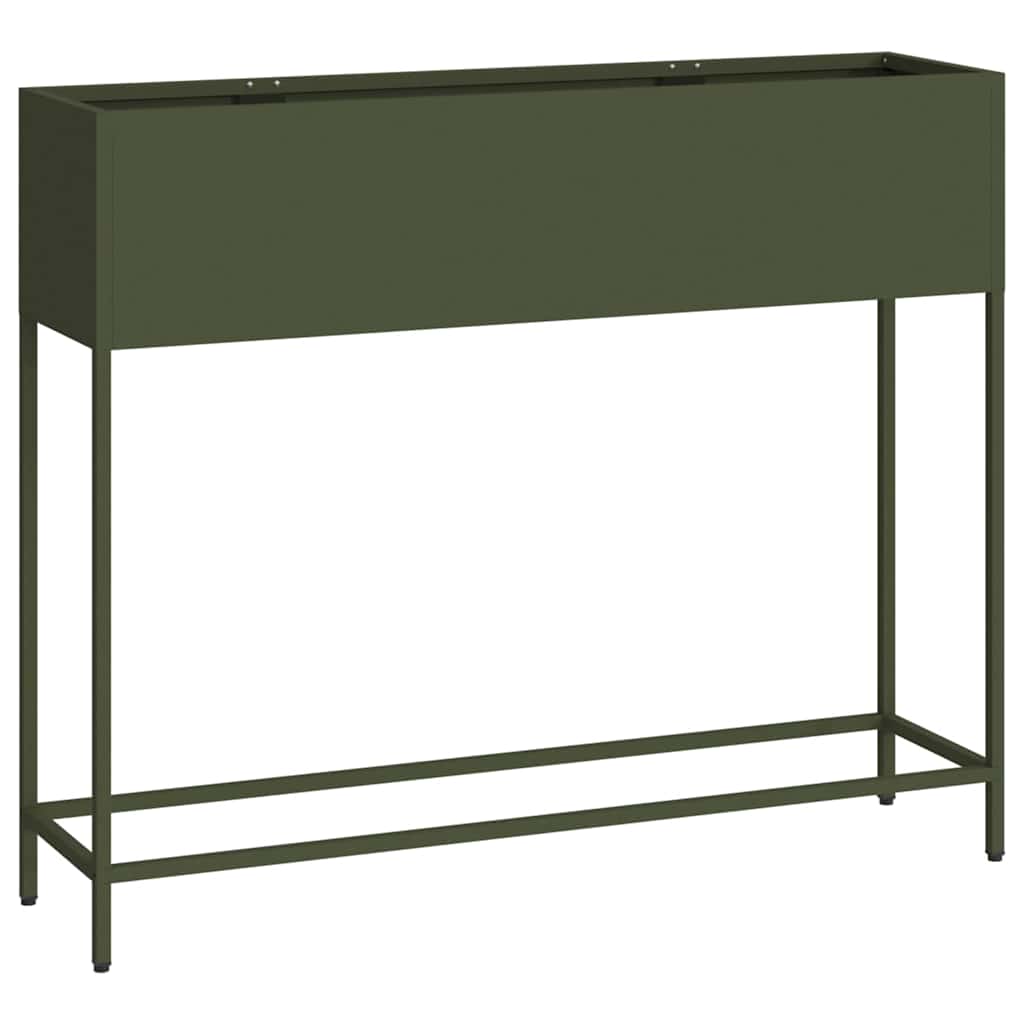 Magas Kerti Cserép Oliva zöld 100 x 26 x 82 cm Acél