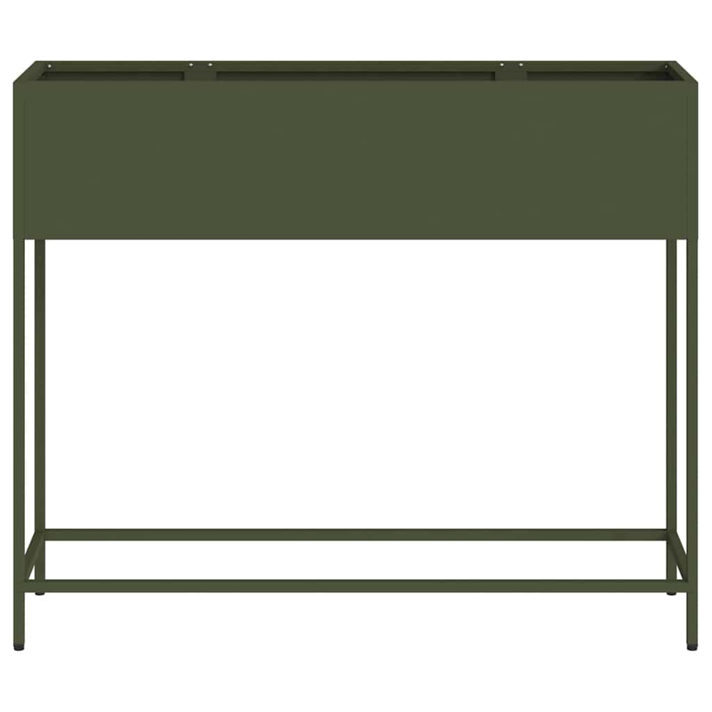 Magas Kerti Cserép Oliva zöld 100 x 26 x 82 cm Acél