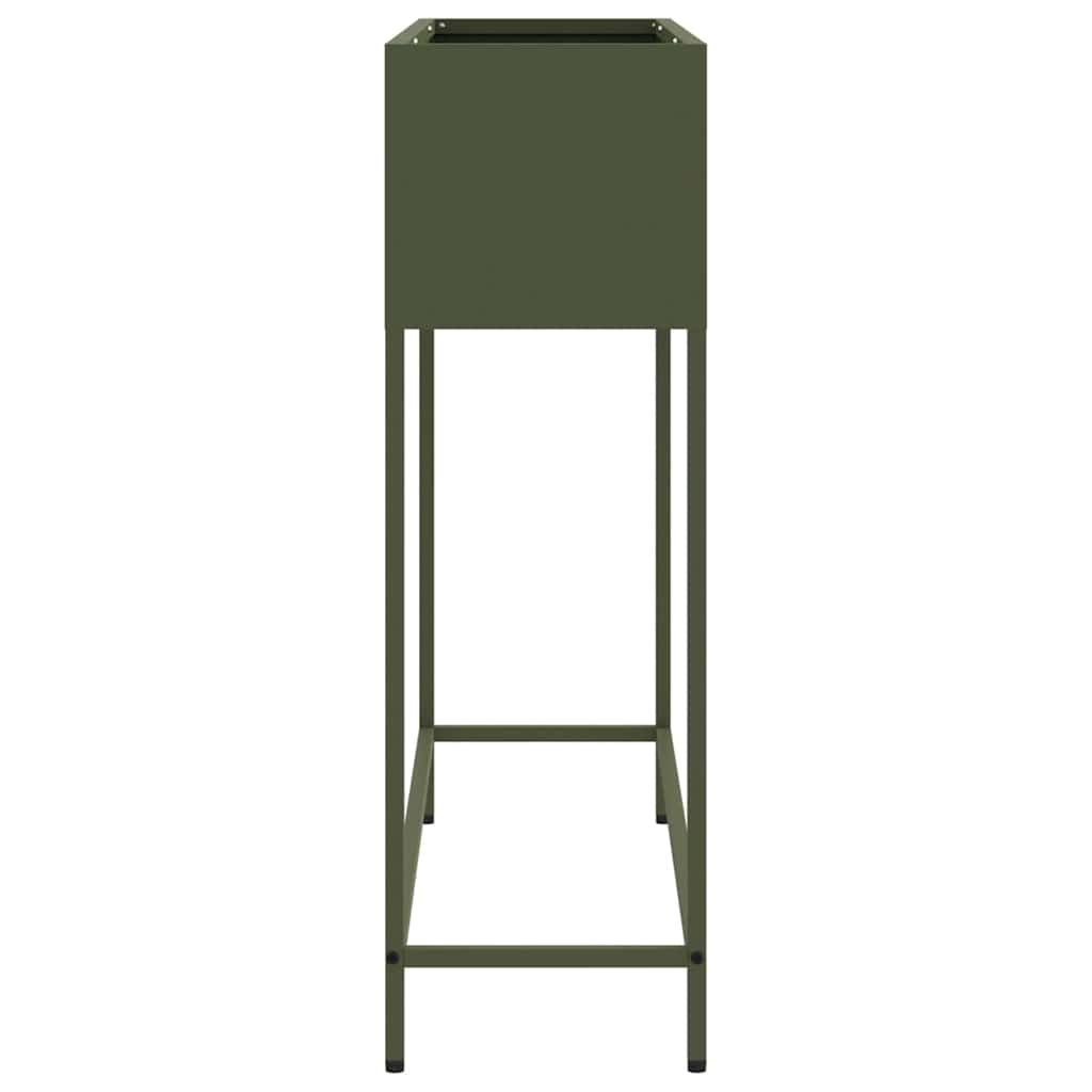 Magas Kerti Cserép Oliva zöld 100 x 26 x 82 cm Acél