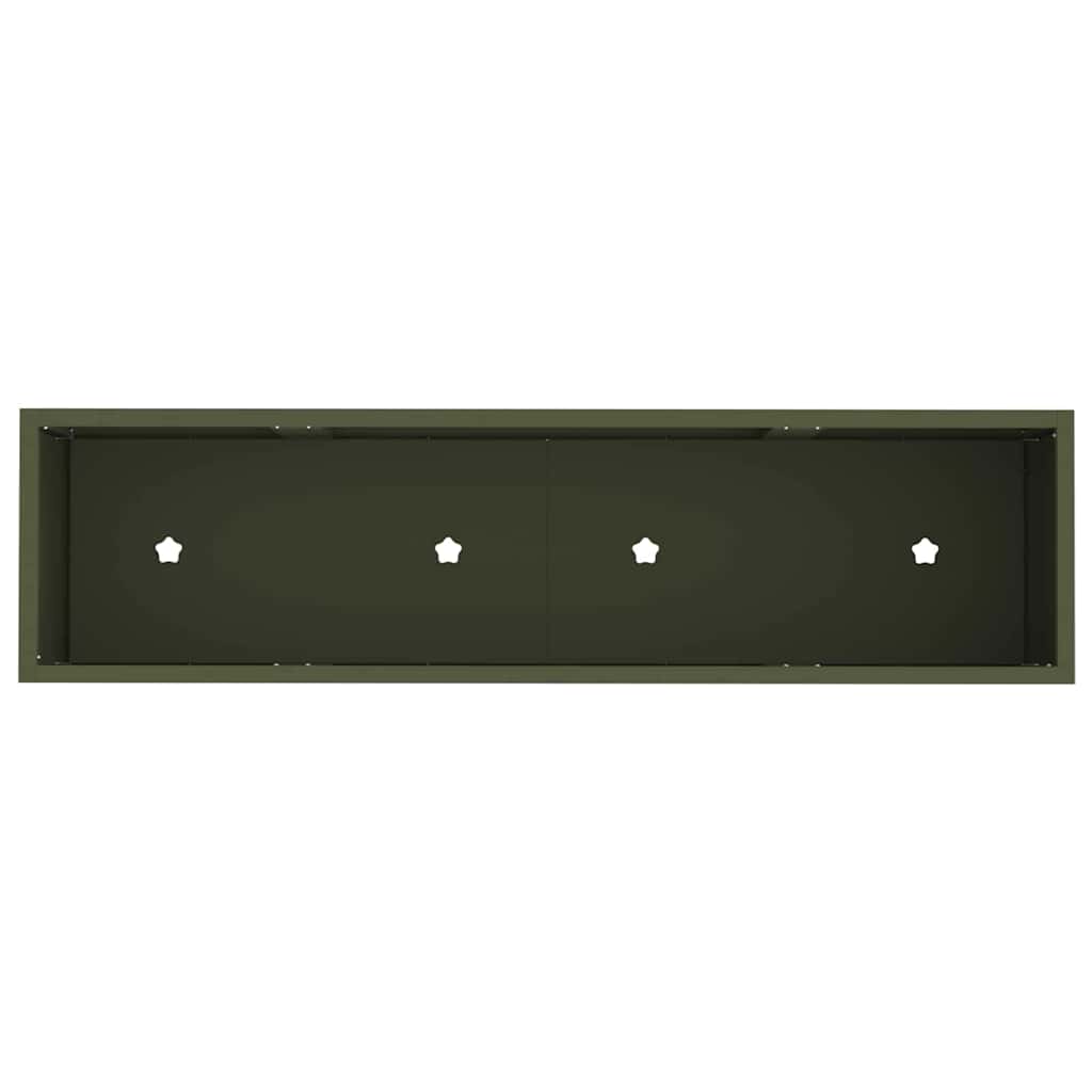Magas Kerti Cserép Oliva zöld 100 x 26 x 82 cm Acél