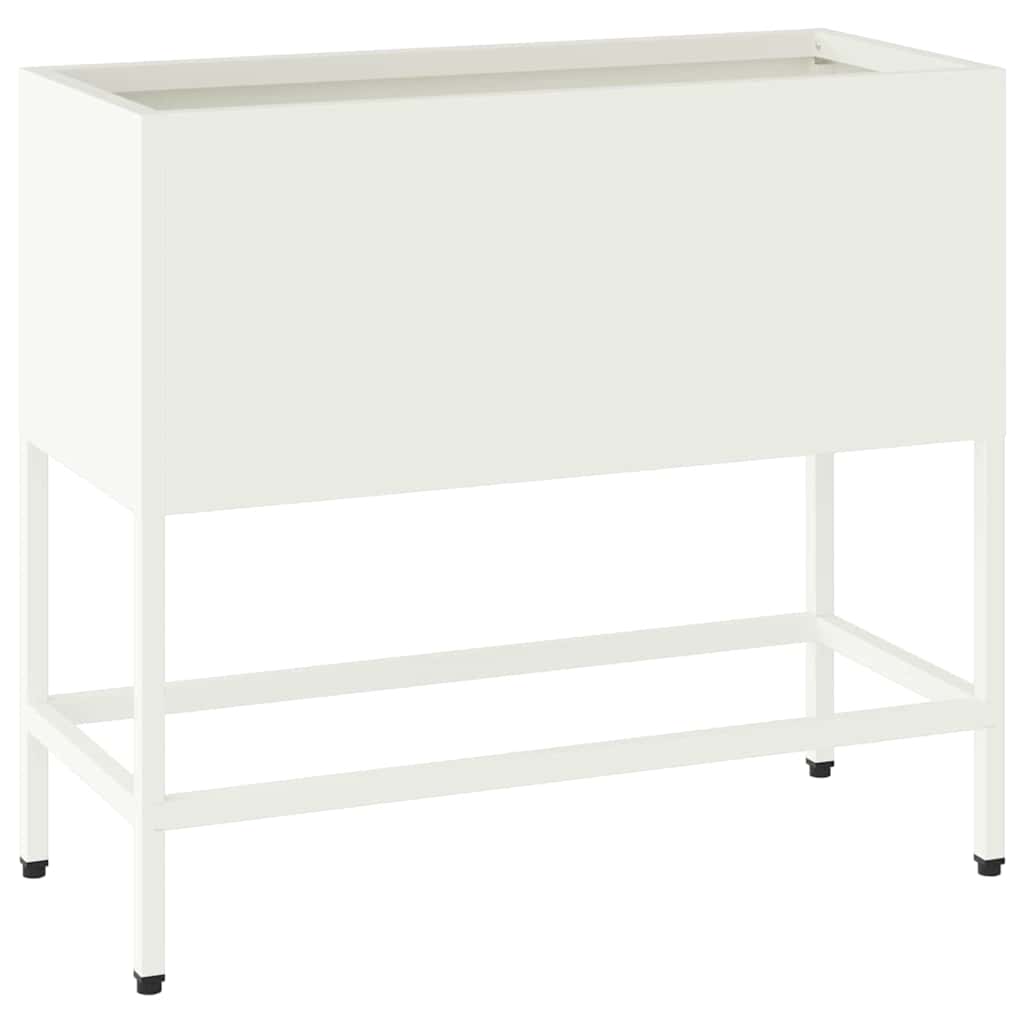 Magas Kerti Cserép Fehér 60 x 26 x 48 cm Acél