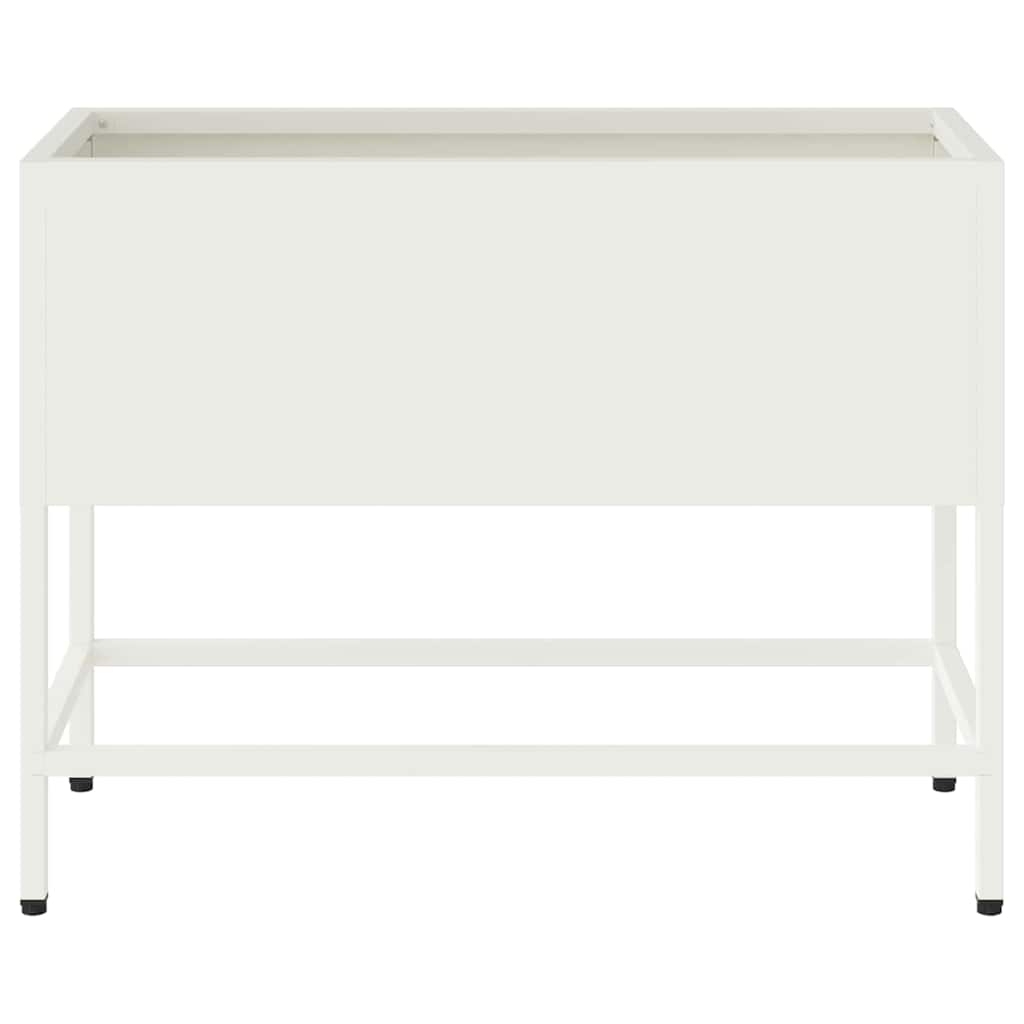 Magas Kerti Cserép Fehér 60 x 26 x 48 cm Acél
