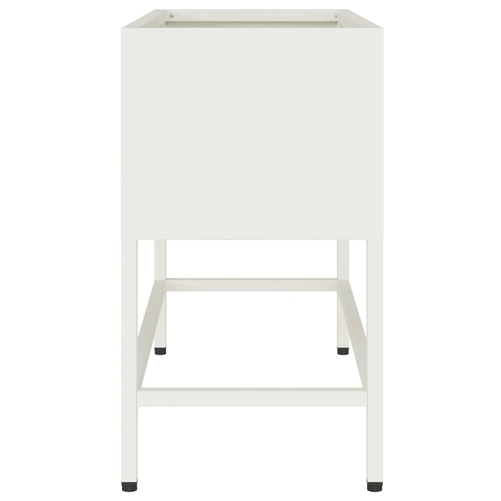Magas Kerti Cserép Fehér 60 x 26 x 48 cm Acél