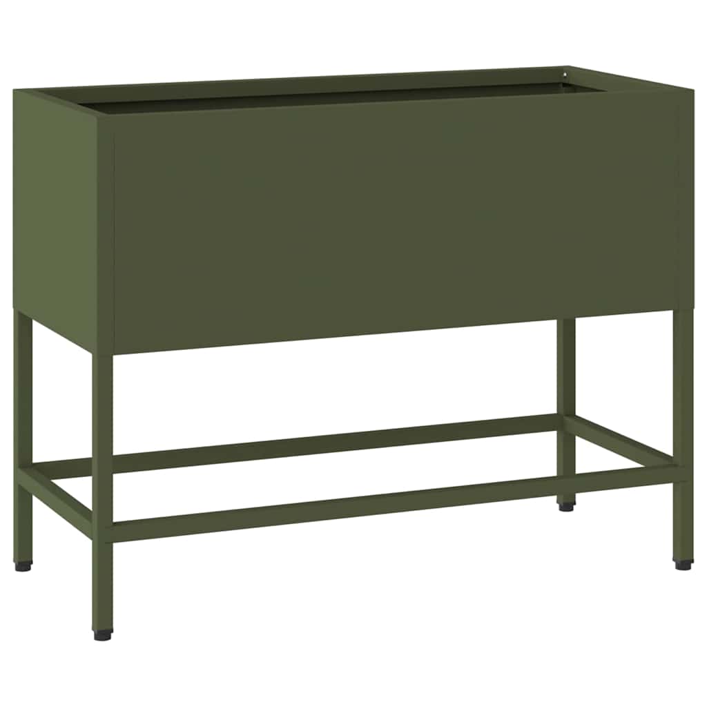 Magas Kerti Cserép Oliva zöld 60 x 26 x 45 cm Acél