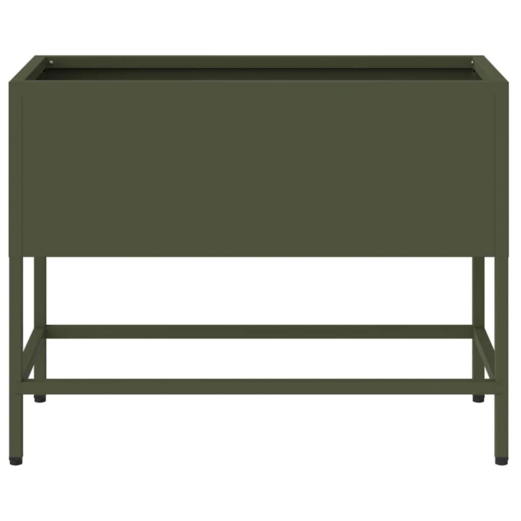 Magas Kerti Cserép Oliva zöld 60 x 26 x 45 cm Acél