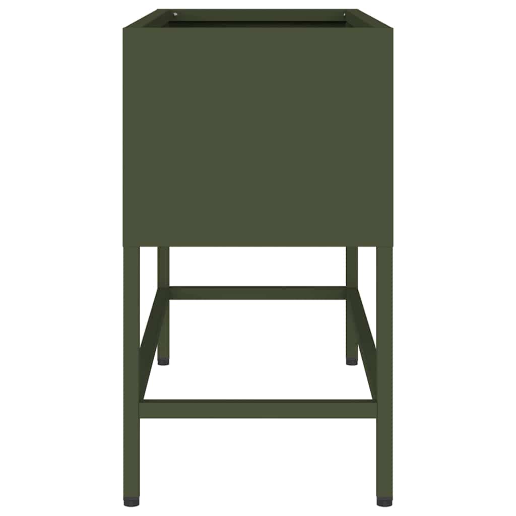 Magas Kerti Cserép Oliva zöld 60 x 26 x 45 cm Acél