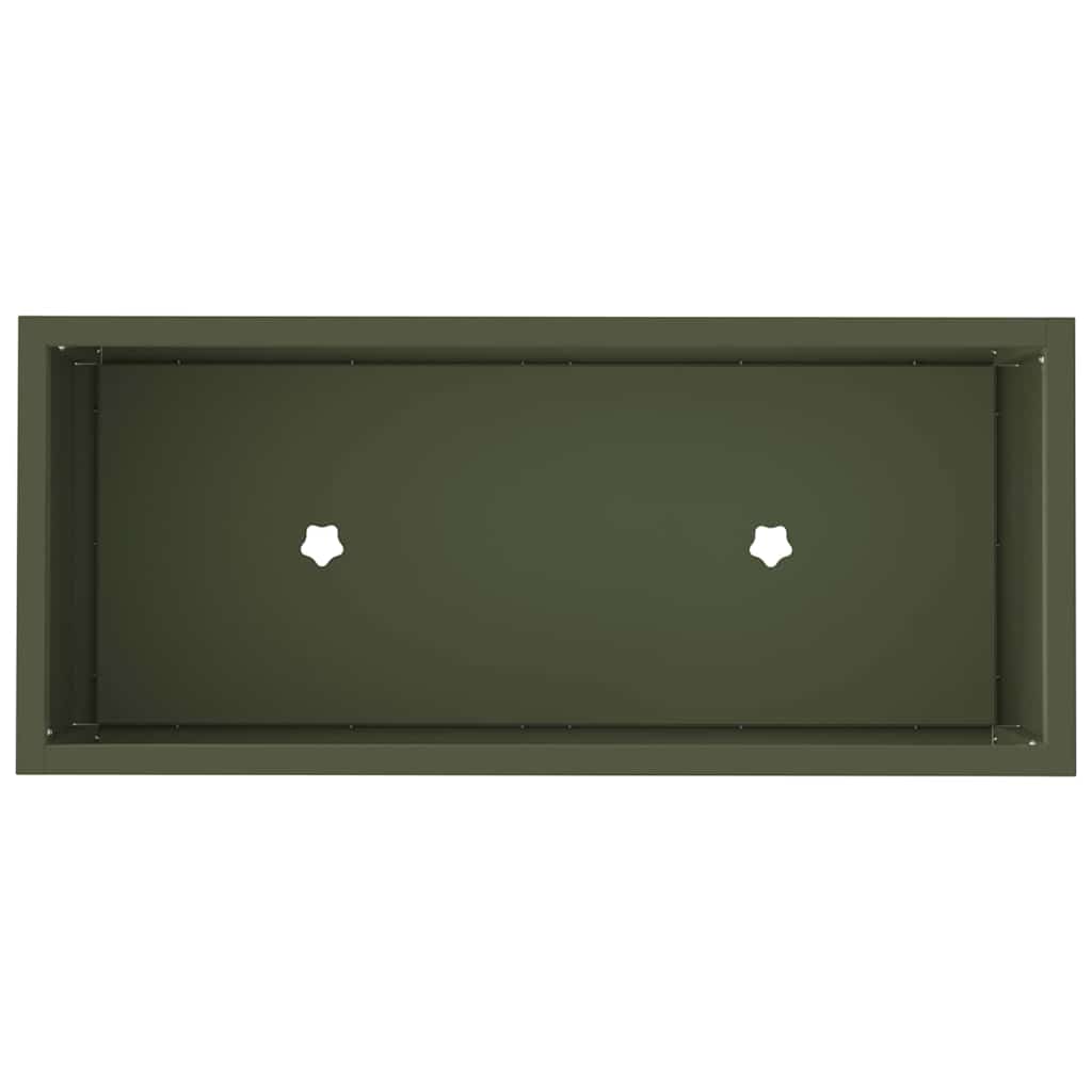 Magas Kerti Cserép Oliva zöld 60 x 26 x 45 cm Acél