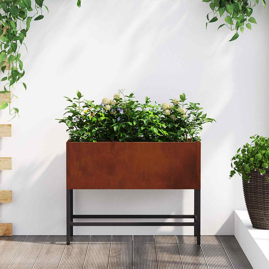 Magas Kerti Cserép Rozsdás 60 x 26 x 45 cm Időjárásálló acél