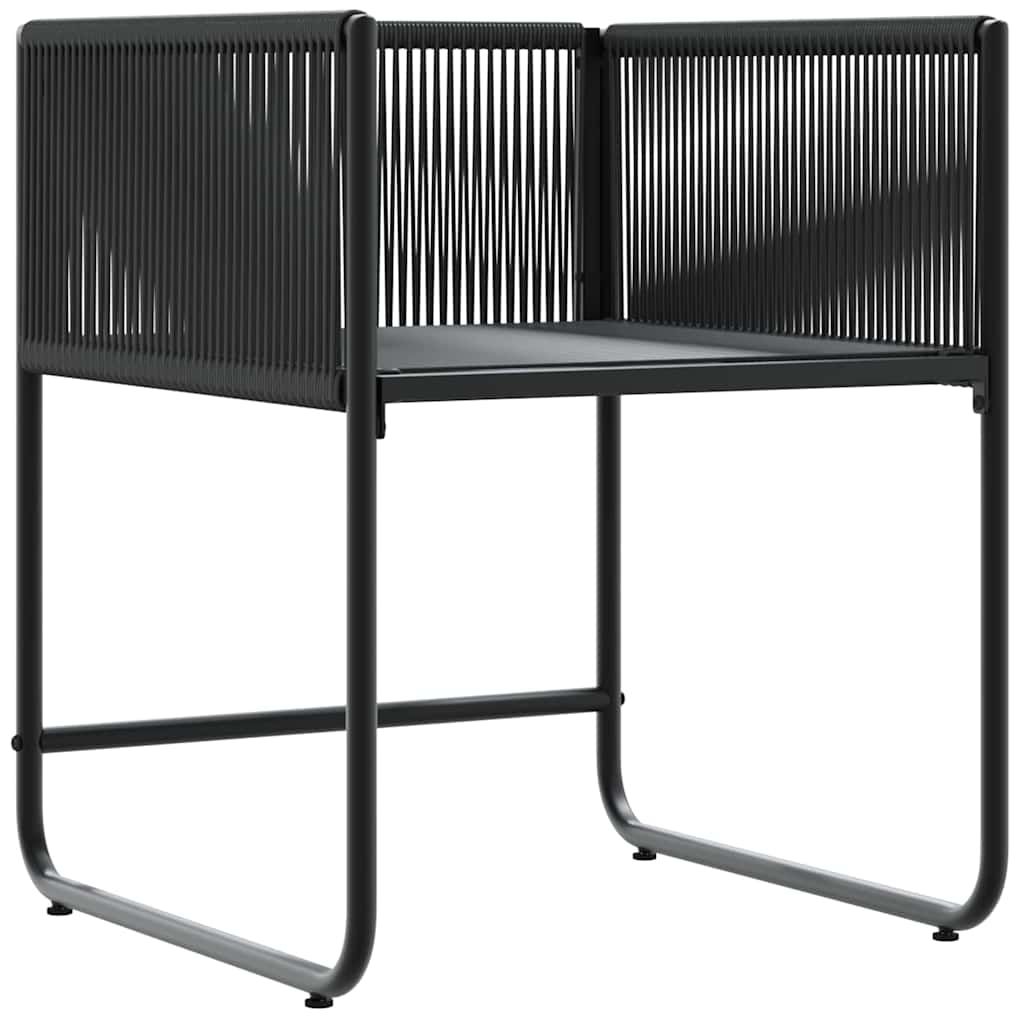 Szék párnával 4 pcs Fekete és Antracit PE Rattan