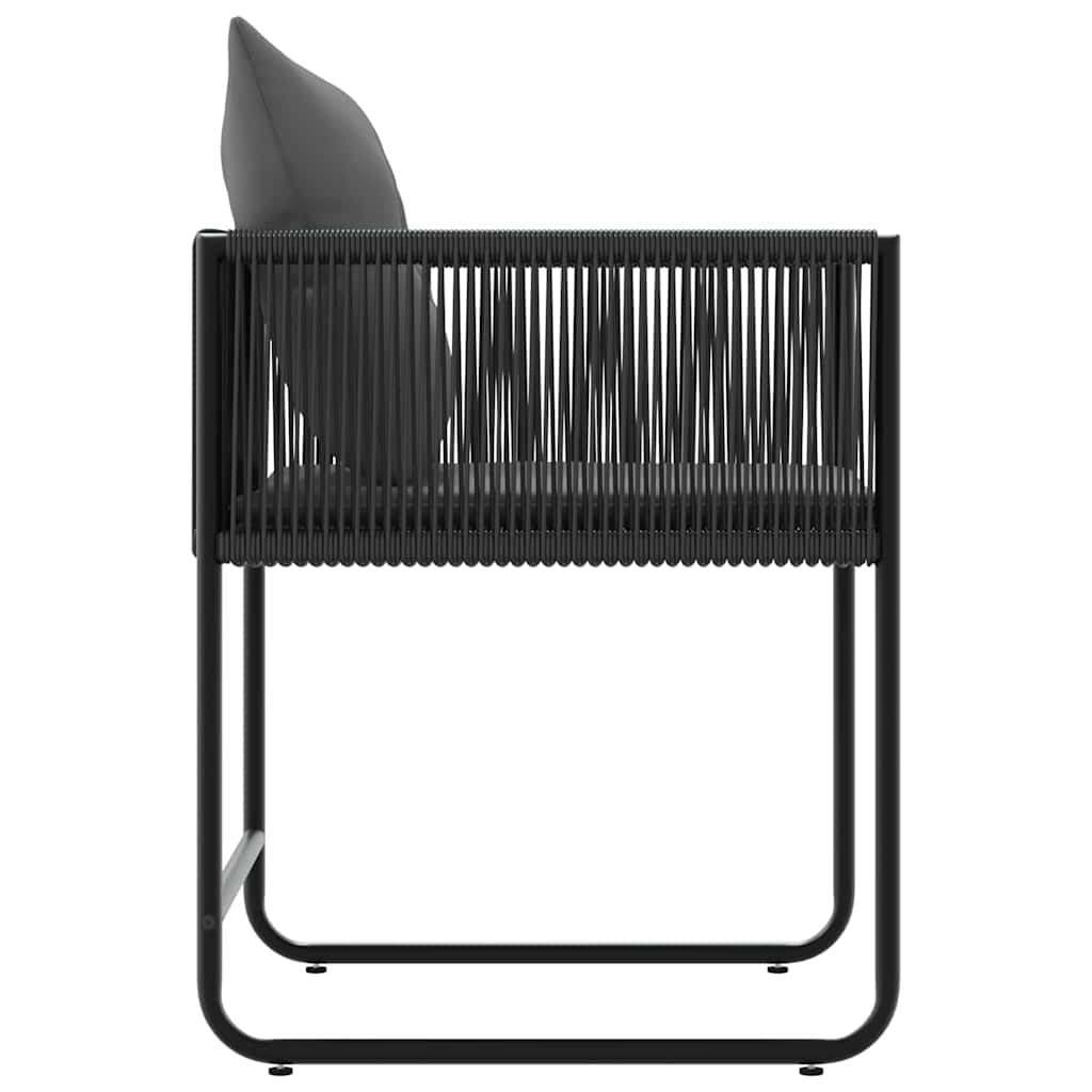 Szék párnával 4 pcs Fekete és Antracit PE Rattan