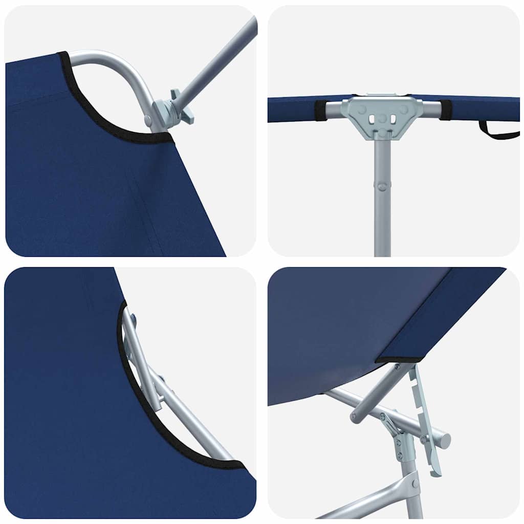 Napozó 2 pcs Kék 58 x 188 x 77cm Poliészter