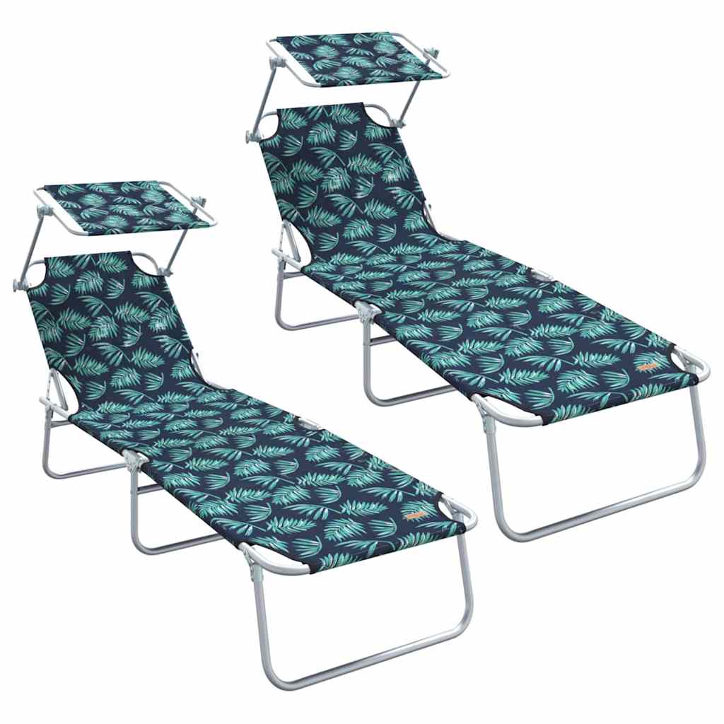 Napozó 2 pcs Zöld 58 x 188 x 77cm Poliészter
