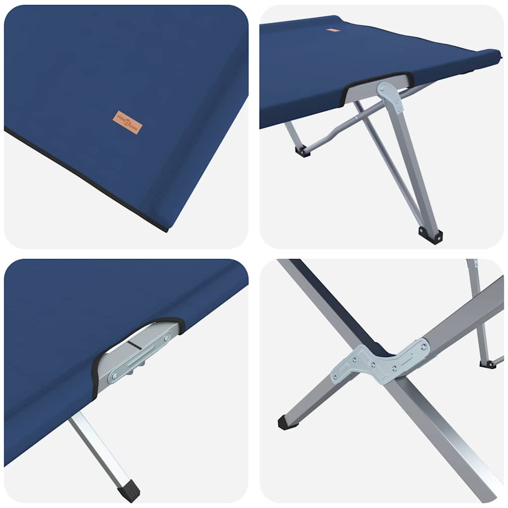 Összecsukható Kemping Ágy 2 pcs Kék 194 x 62,5 x 42,5 cm