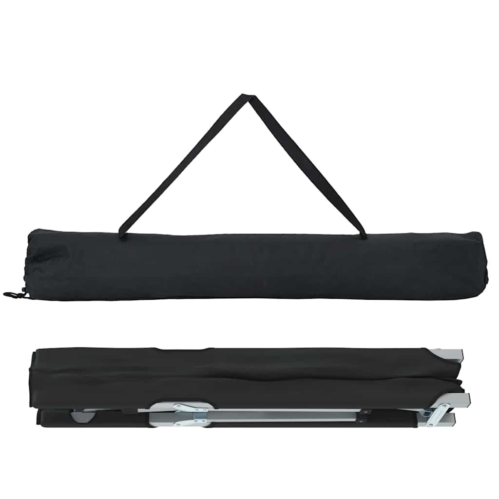 Összecsukható Kemping Ágy 2 pcs Fekete 194 x 62,5 x 42,5 cm