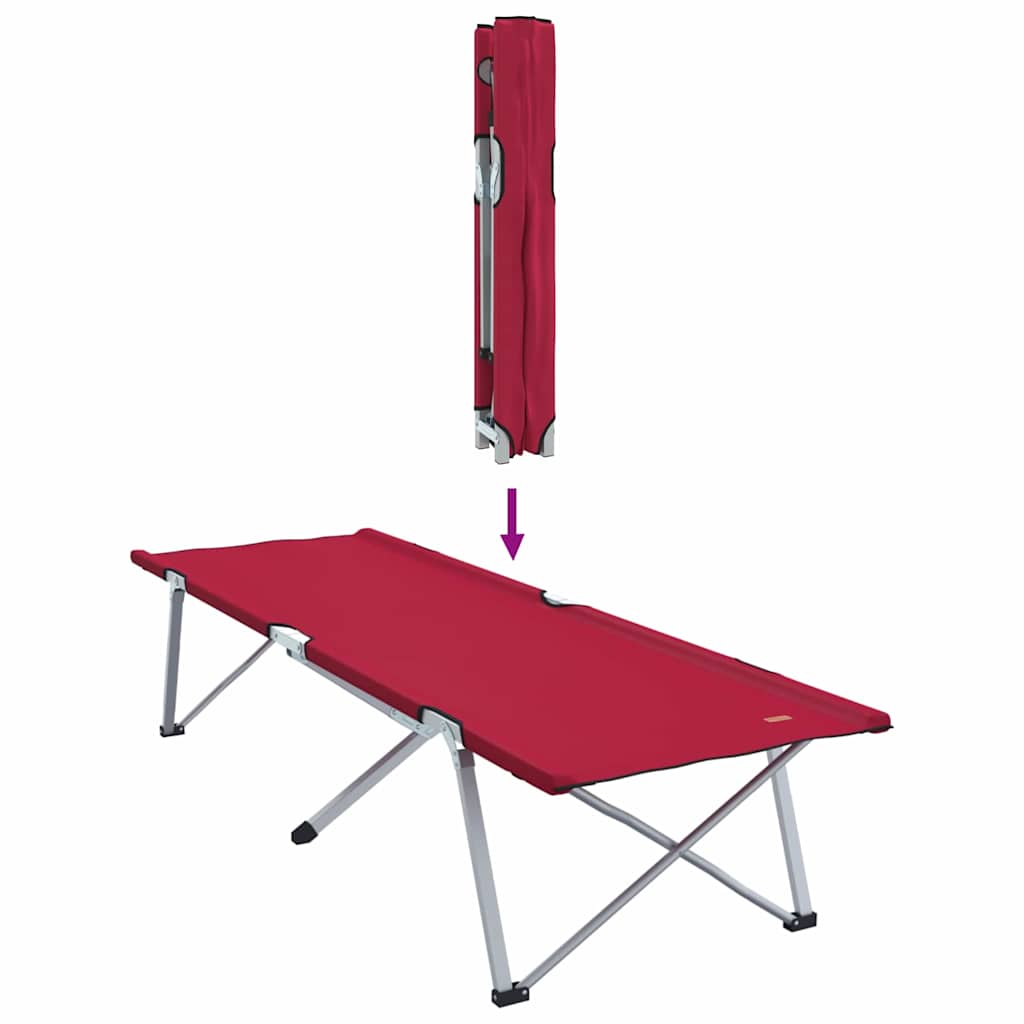 Összecsukható Kemping Ágy 2 pcs Piros 194 x 62,5 x 42,5 cm