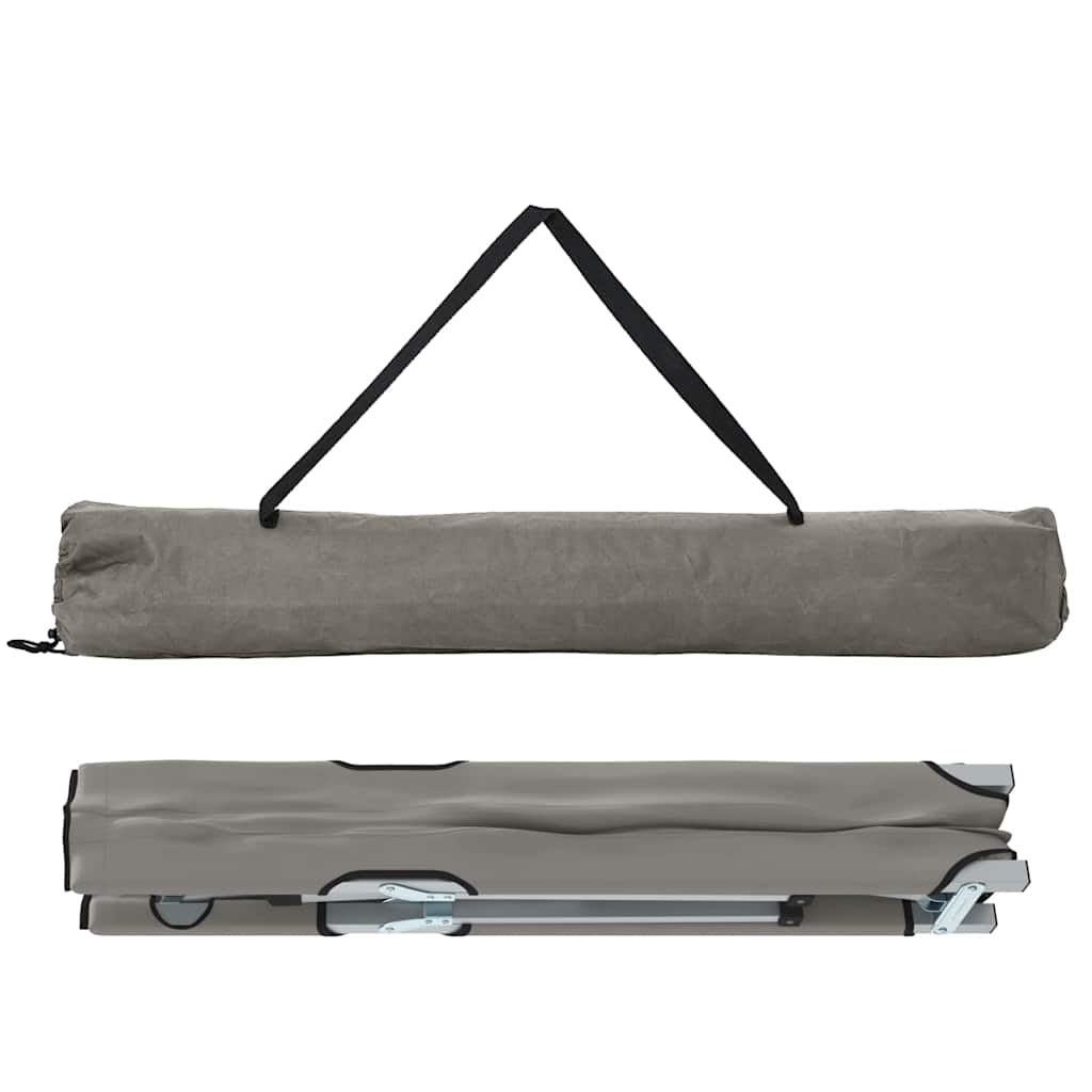 Összecsukható Kemping Ágy 2 pcs Szürke 194 x 62,5 x 42,5 cm